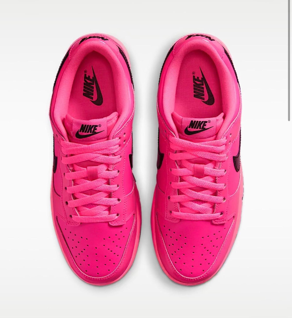 Womens hot pink and black dunks with Swarovski crystals