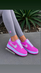 Hot Pink Air Force 1: Women's Sneakers with Swarovski Crystals