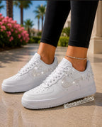 Womens bling Air Force 1 with Swarovski Crystal Accents and florettes