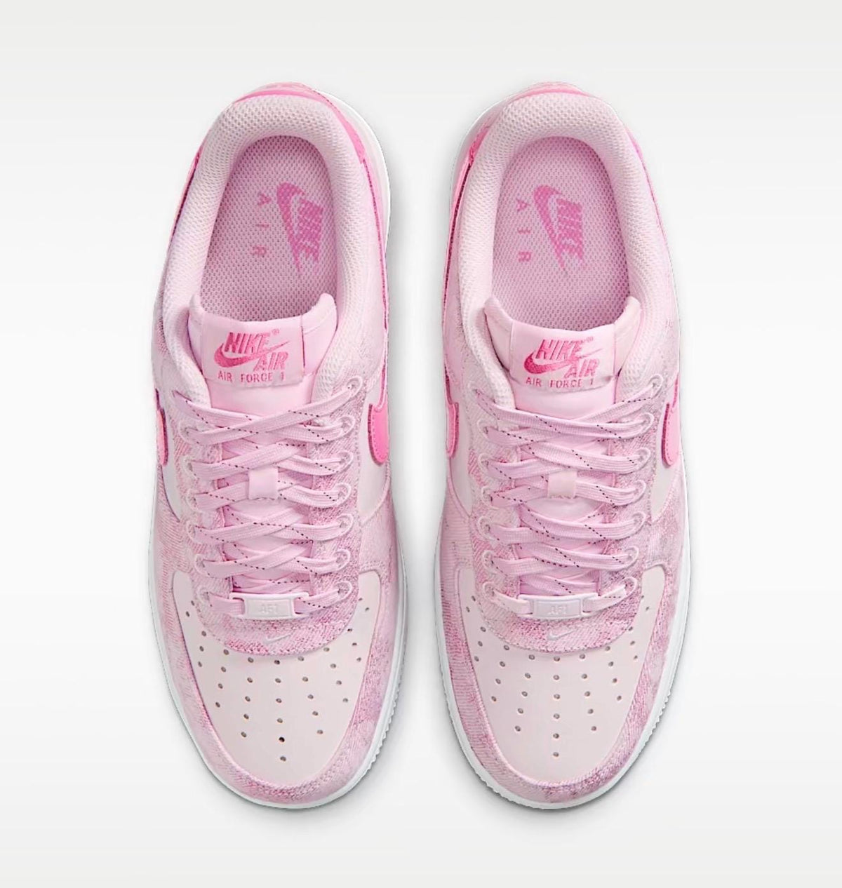 Womens bling pink denim Air Force 1, Swarovski Crystal Accents