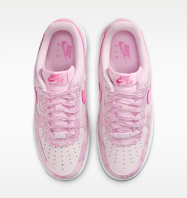 Womens bling pink denim Air Force 1, Swarovski Crystal Accents Main Image