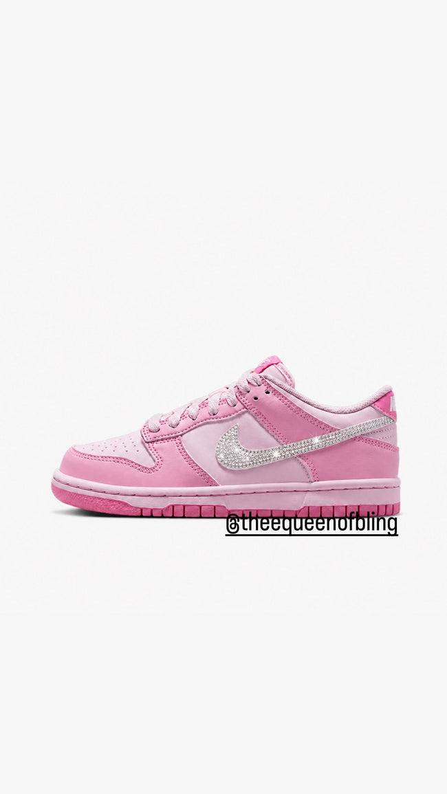 Custom bling  pink dunks with Swarvoski crystals Main Image
