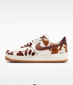 Custom cow inspired airforce ones with crystals