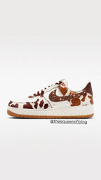 Custom cow inspired airforce ones with crystals