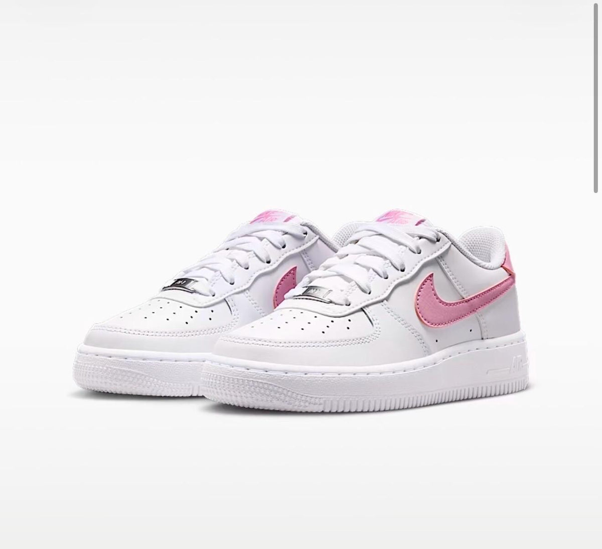Pink and white  airforce 1s customized with crystals
