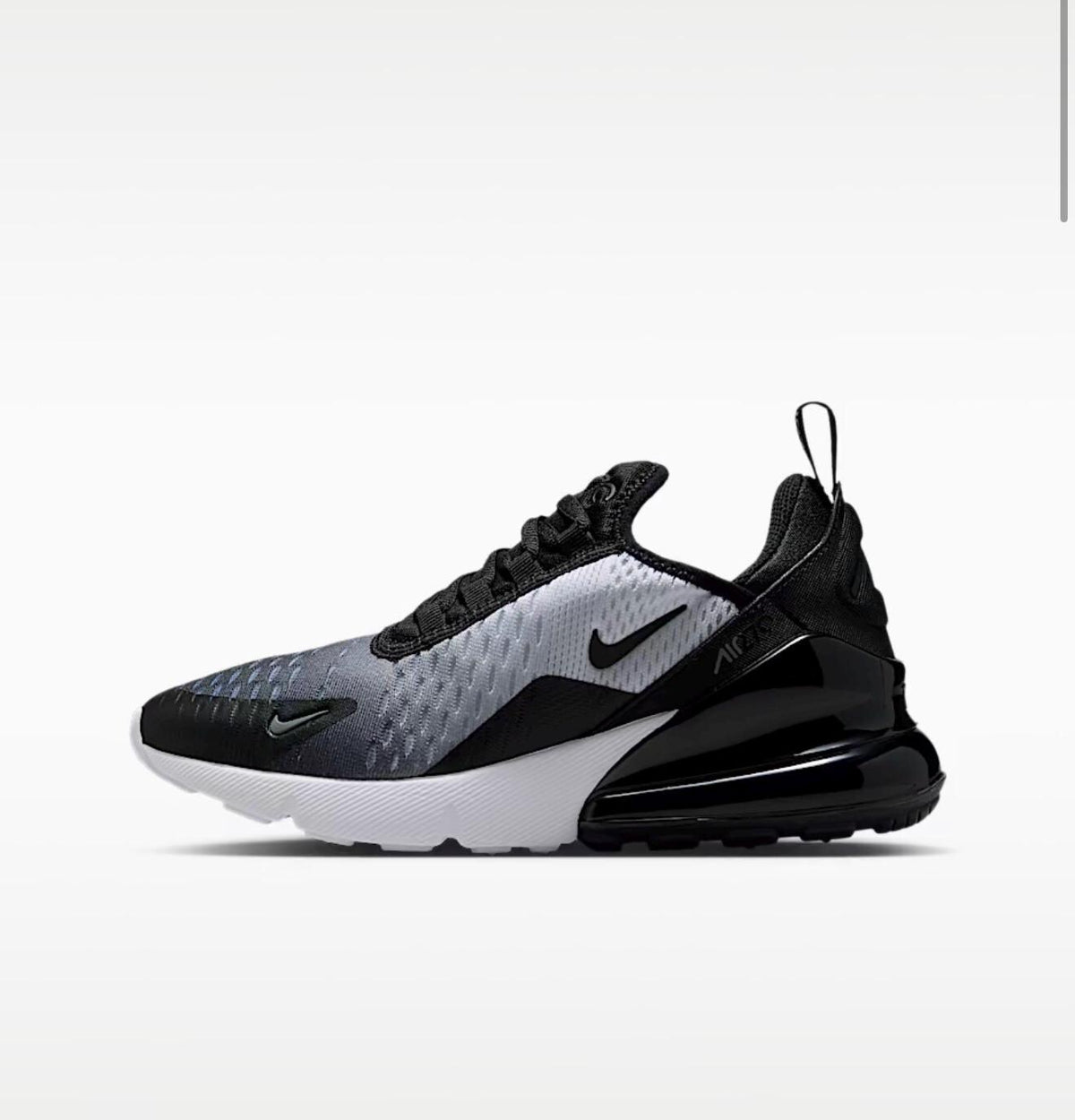 Black and grey bling airmax 270 with Swarvoski crystals