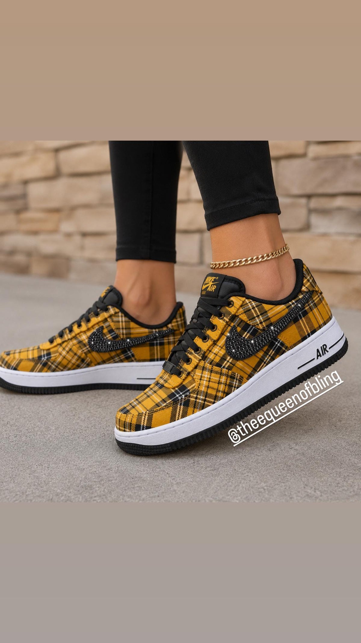 Custom womens bling  airforce ones with crystals
