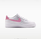Pink and white  airforce 1s customized with crystals