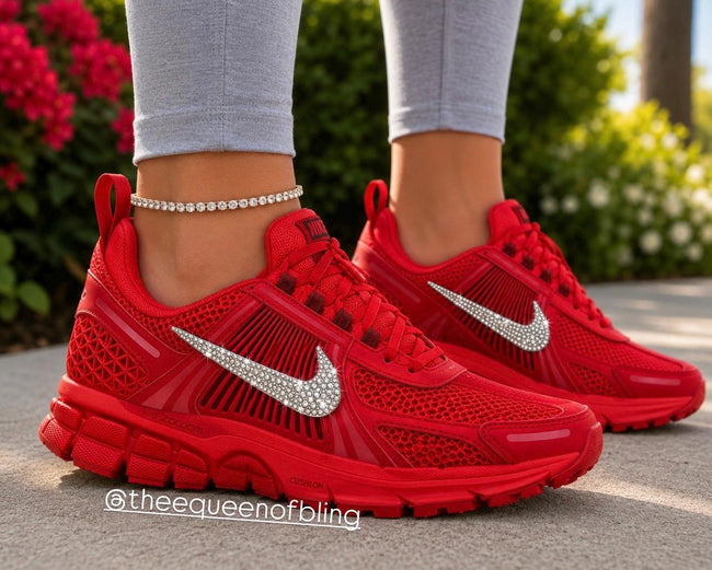 Womens Red Bling Zoom Vomero 5 with Swarvoski crystals Main Image