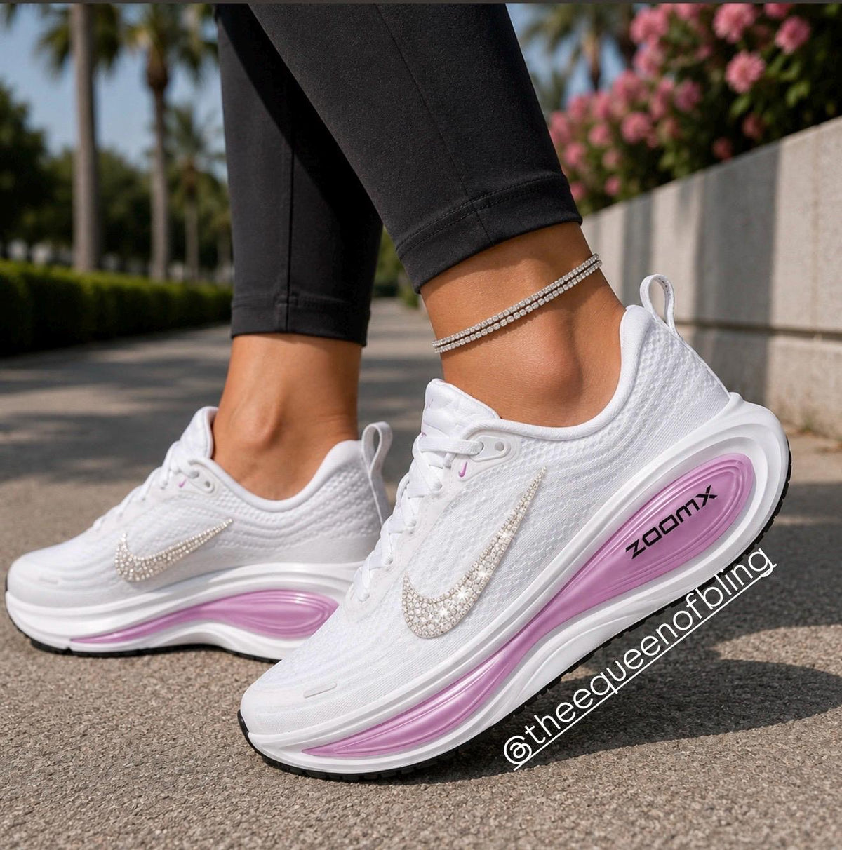 NEW! White Womens Vomero Plus with Swarvoski crystals