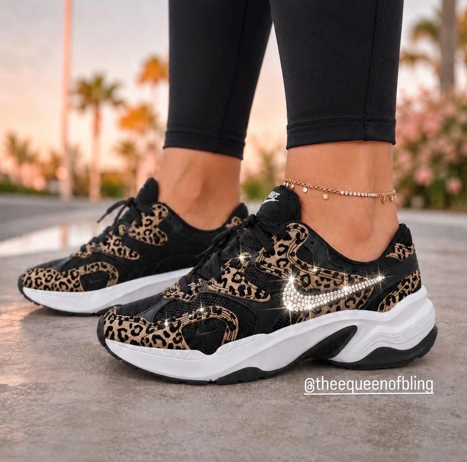 Womens bling leopard AL8 shoes with Swarvoski crystals
