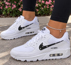 Custom Air Max 90: White Sneakers with black diamond Crystals