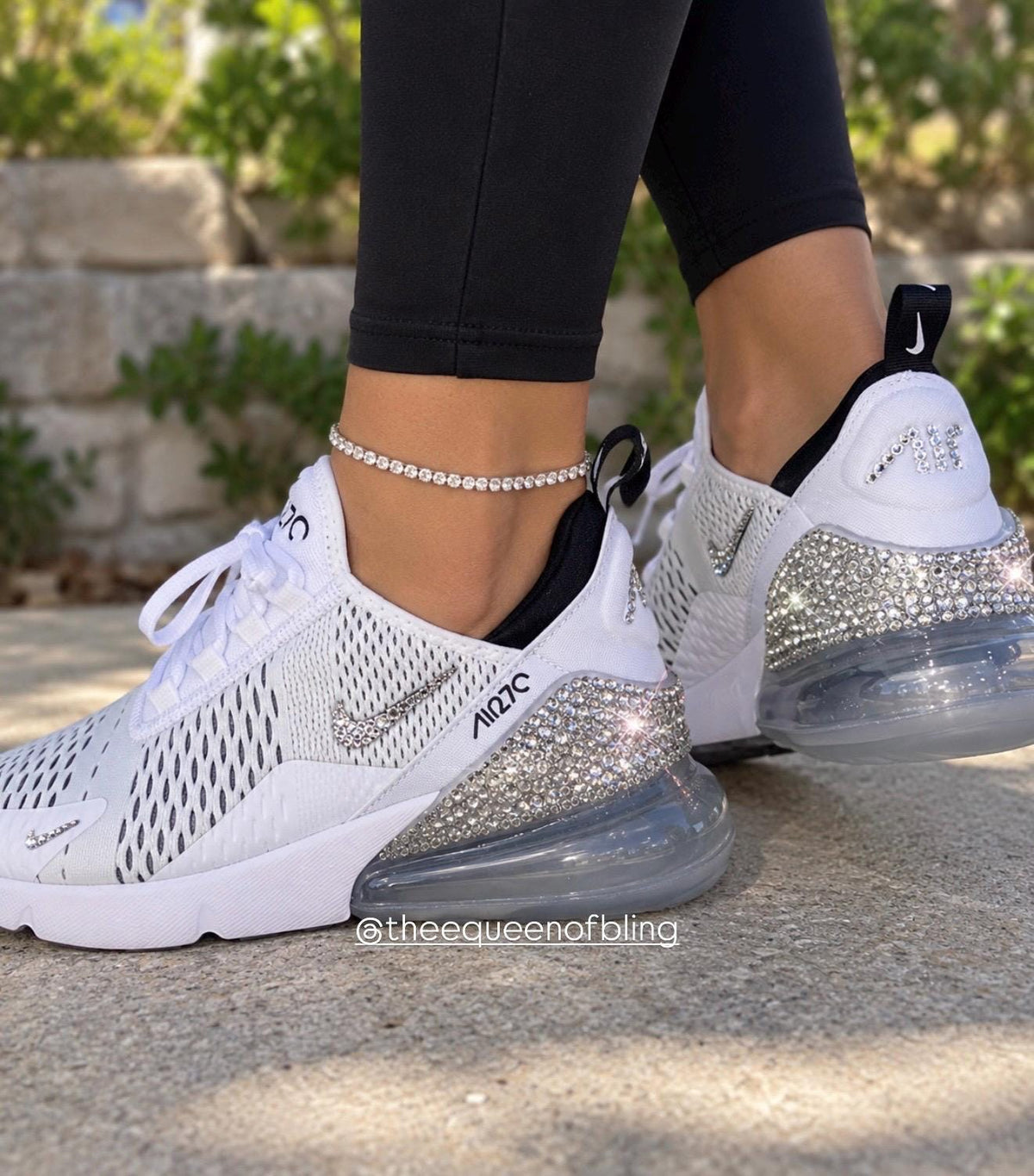 White Swarvoski  air max 270 for women