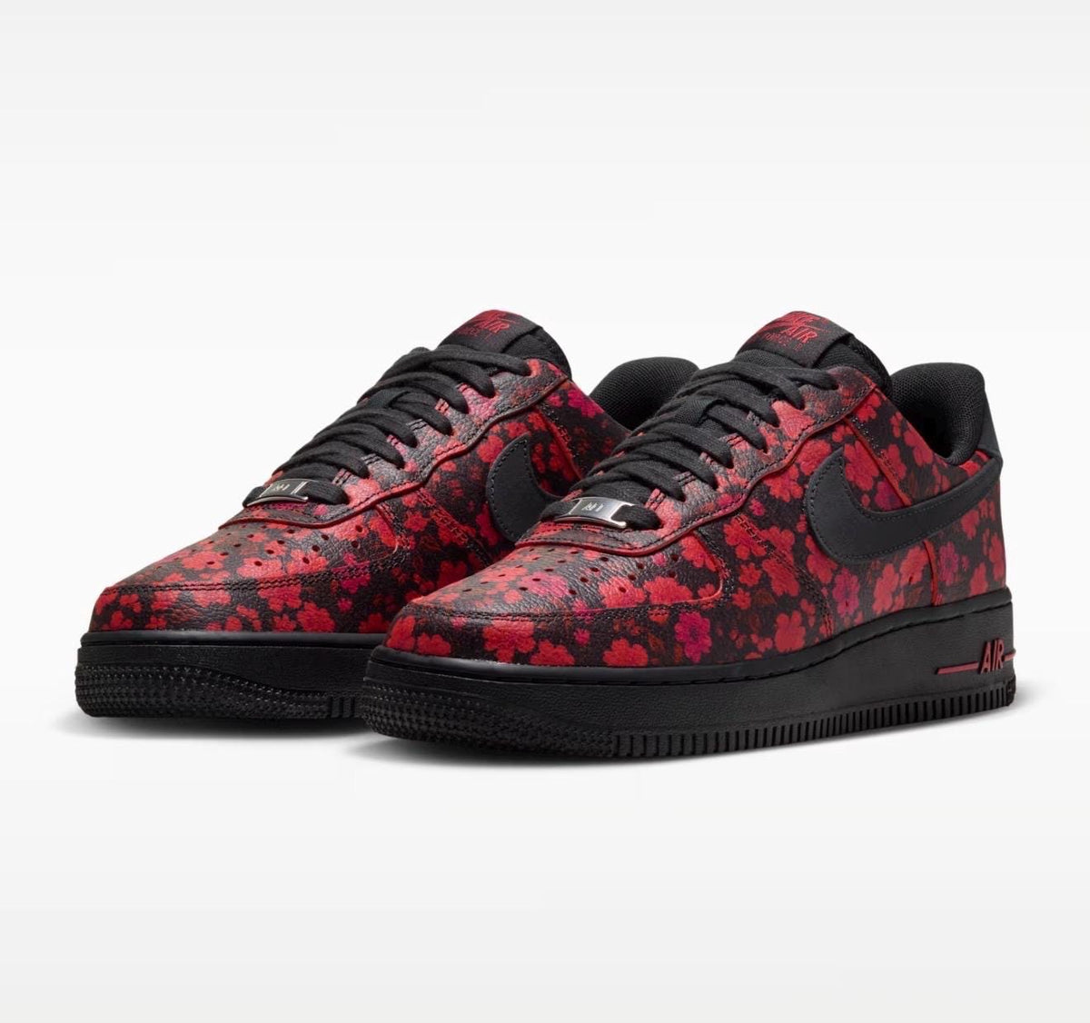 Womens black floral airforce 1 with black crystals