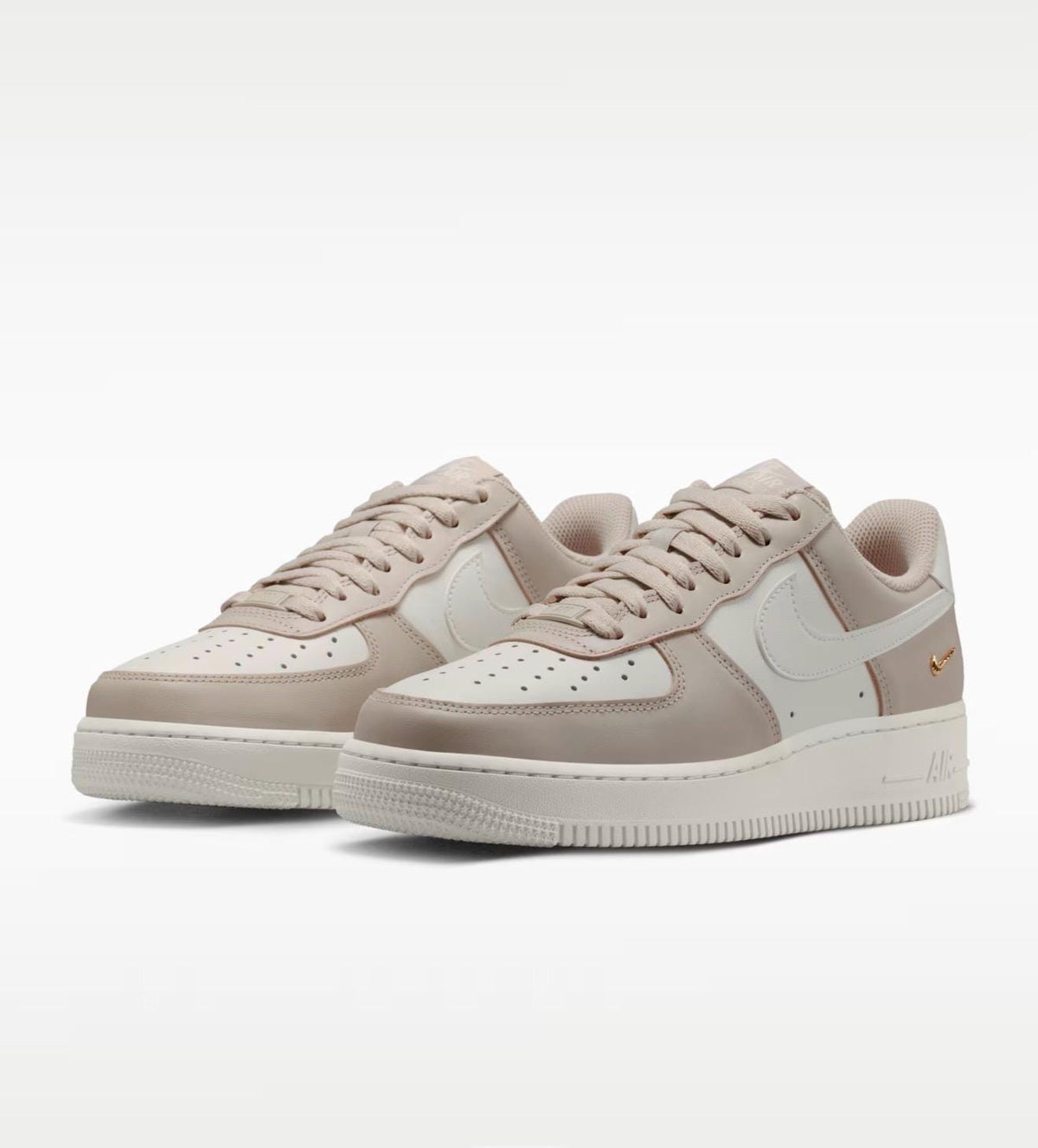 Womens cream and tan airforce 1 with crystals