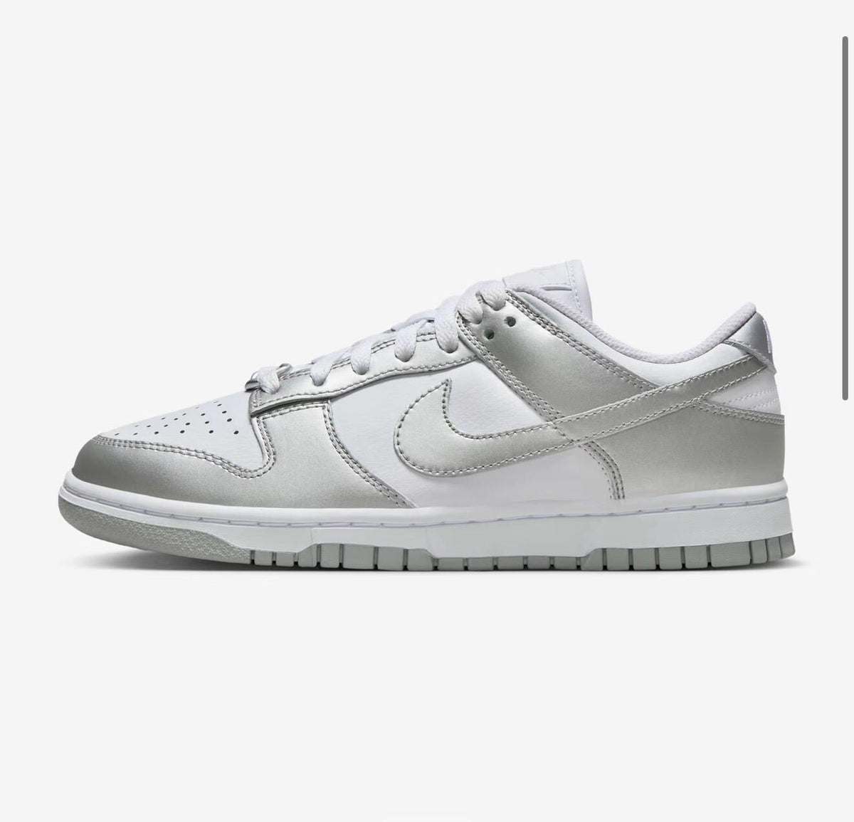 Womens silver dunk low with  crystals