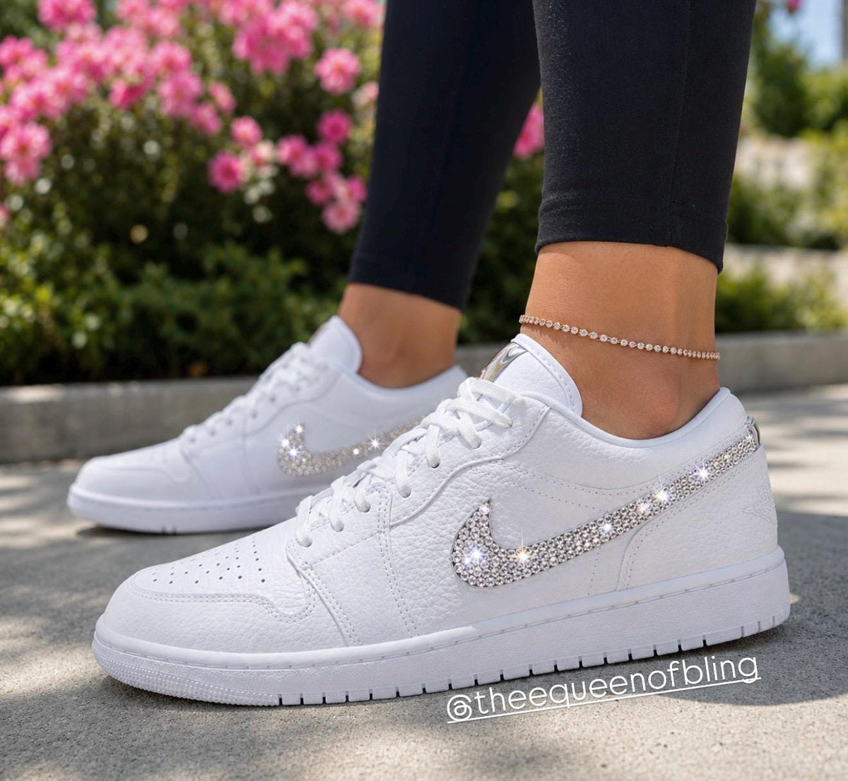 New! Womens Air Jordan 1 low with  crystals