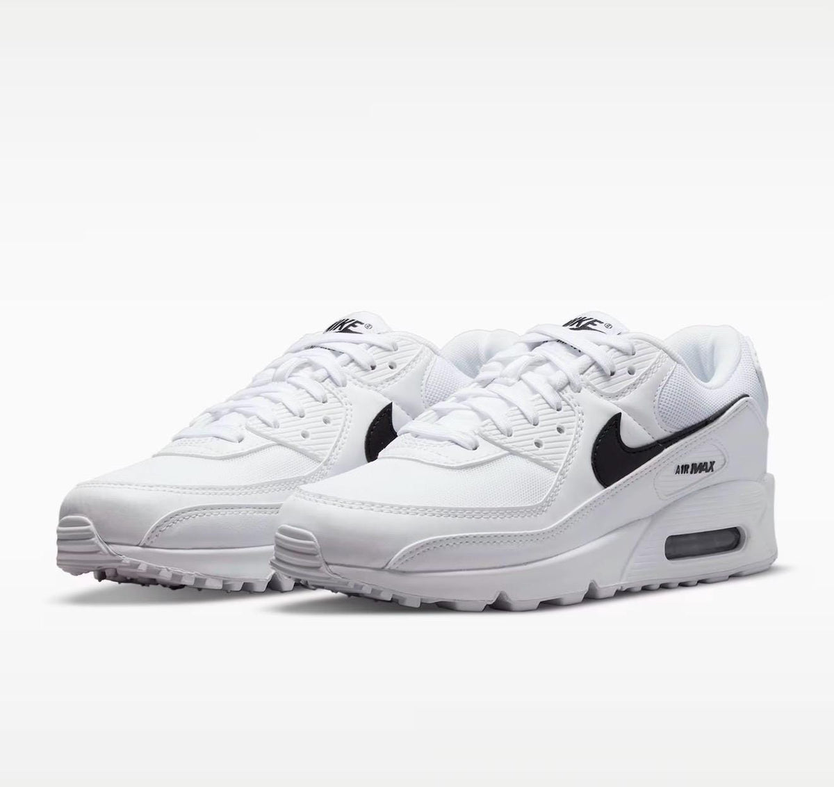Custom Air Max 90: White Sneakers with black diamond Crystals