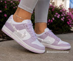 Womens/Girls light purple dunks with Swarvoski crystals